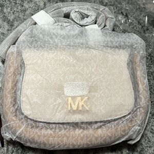 Michael kors Jolene Small Tri-Color Leather Saddle Bag NWT